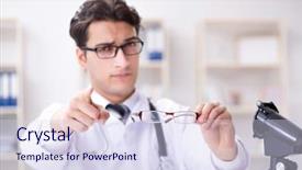  Presentation with medical eye - Presentation design having eye doctor in medical concept background and a sky blue colored foreground