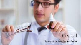  Presentation with medical eye - PPT theme featuring eye doctor in medical concept background and a light blue colored foreground