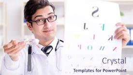  Presentation with eye medical - Beautiful slides featuring eye doctor in medical concept backdrop and a sky blue colored foreground