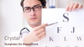  Presentation with eye medical - Presentation having eye-doctor-in-medical-concept background and a lemonade colored foreground