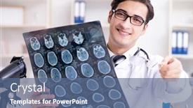  Presentation with medical eye - Colorful slide set enhanced with eye-doctor-in-medical-concept backdrop and a ocean colored foreground