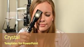  Presentation with eye doctor - Amazing PPT theme having eye doctor looking through ophthalmoscope backdrop and a  colored foreground