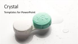  Presentation with contact lens - Beautiful slides featuring eye drops - contact lens case on white backdrop and a pink colored foreground