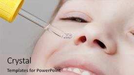  Presentation with nasal medicine - Slides having eye drops - medicine healthcare nasal dropper applying background and a soft green colored foreground
