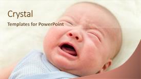  Presentation with new born - Presentation consisting of eye drops - new born baby cry background and a cream colored foreground