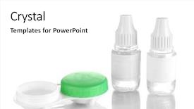  Presentation with eye - PPT theme consisting of eye drops and lenses isolated background and a white colored foreground