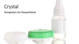  Presentation with eye drops products - PPT theme having eye drops and lenses isolated background and a white colored foreground