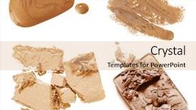  Presentation with cosmetics - PPT theme featuring color strokes - gold cosmetics background and a lemonade colored foreground