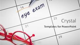  Presentation with january - Audience pleasing presentation design consisting of eye-exam-against-january-calendar backdrop and a white colored foreground