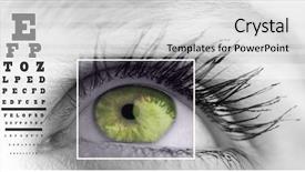  Presentation with human eye - Presentation theme featuring eye focus box detail background and a light gray colored foreground