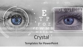  Presentation with computer vision abstract digital eye - Presentation with eye focus box detail background and a light gray colored foreground