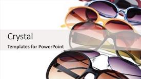  Presentation with eye glass - Audience pleasing theme consisting of eye glass - assorted styles of tinted sunglasses backdrop and a white colored foreground