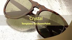  Presentation with eye glass - Audience pleasing slide deck consisting of eye glass - modern sunglasses on a metal backdrop and a  colored foreground