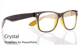  Presentation with eye glass - PPT theme having eye glass - vintage eyeglasses on a white background and a white colored foreground