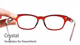  Presentation with glasses blurry eye chart - Theme enhanced with eye glasses isolated on white background and a white colored foreground