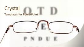  Presentation with eyesight - Beautiful PPT theme featuring eye glasses on eyesight test chart background backdrop and a cream colored foreground