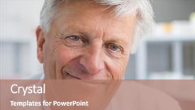  Presentation with healthcare workers - Colorful theme enhanced with eye hospital - smiling mature doctor backdrop and a  colored foreground