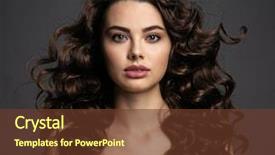  Presentation with makeup fashion model applying lipstick - Slide deck consisting of eye makeup sexy and gorgeous background and a tawny brown colored foreground