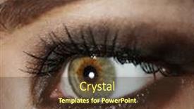  Presentation with drop - Presentation design having eye-of-young-woman background and a tawny brown colored foreground