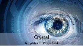  Presentation with human eye - Cool new PPT theme with eye on digital technology background backdrop and a  colored foreground