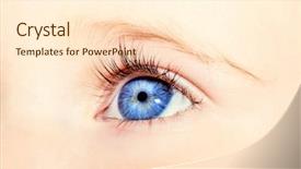  Presentation with prosthetic eye - Audience pleasing slide set consisting of eye one year old girl backdrop and a cream colored foreground