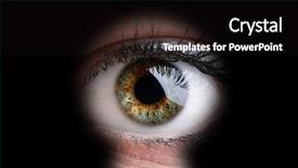  Presentation with curiosity - Presentation theme enhanced with eye peeking through a keyhole background and a wine colored foreground