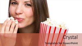  Presentation with eye popping - PPT layouts having eye popping - beautiful girl eating popcorn background and a  colored foreground