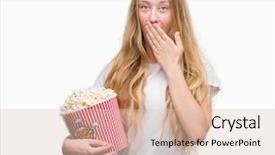  Presentation with eye popping - Slide deck enhanced with eye popping - blonde teenager woman eating pop background and a  colored foreground