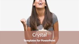  Presentation with popcorn - Beautiful presentation theme featuring eye popping - young beautiful hispanic eating popcorn backdrop and a  colored foreground