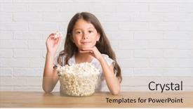  Presentation with unity kid - Beautiful PPT theme featuring eye popping - young hispanic kid sitting backdrop and a  colored foreground