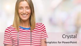  Presentation with vintage - Slides enhanced with eye prent - young beautiful woman taking pictures background and a lemonade colored foreground