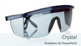  Presentation with eyeglasses - Cool new PPT theme with eye protection - eyeglasses tools isolated on white backdrop and a light blue colored foreground