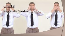  Presentation with hear - Colorful slide set enhanced with eye protection - see hear speak no evil backdrop and a lemonade colored foreground