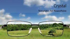  Presentation with vision - Colorful slide deck enhanced with eye protection - sunglasses concept - sunglasses backdrop and a  colored foreground