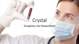  Presentation with collaboration health professional - Theme enhanced with eye research - young female health professional looking background and a white colored foreground