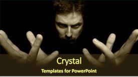  Presentation with evil - Theme featuring eye scary - hands and face of evil background and a tawny brown colored foreground