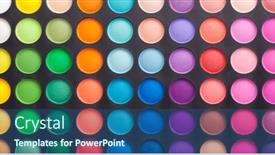  Presentation with eye shadow - Slide set consisting of eye shadow make-up palette background and a ocean colored foreground