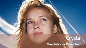  Presentation with woman diversity women socialize unity - Audience pleasing theme consisting of eye sky - confident young woman backdrop and a  colored foreground