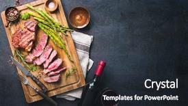  Presentation with wine green - Theme featuring eye steak with green asparagus background and a wine colored foreground