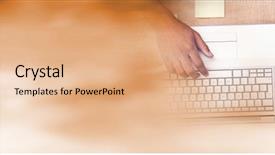  Presentation with hands holding - Cool new theme with eye storm - overhead of hands typing backdrop and a coral colored foreground