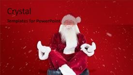  Presentation with santa - Slides having eye storm - santa claus sits and meditates background and a crimson colored foreground