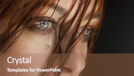  Presentation with black girl - Presentation design consisting of eye tears - beauty girl cry on black background and a tawny brown colored foreground