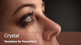  Presentation with tears - Slides having eye tears - beauty girl cry background and a tawny brown colored foreground