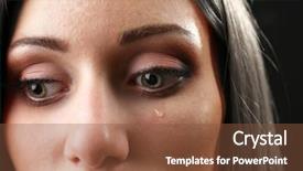  Presentation with indian woman bridal face - Colorful presentation theme enhanced with eye tears - face of young woman backdrop and a tawny brown colored foreground