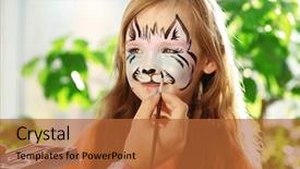  Presentation with aqua - Slides featuring eye tiger - master making aqua makeup background and a red colored foreground