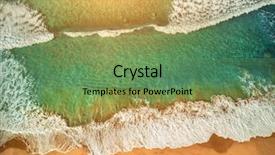  Presentation with ocean waves - PPT layouts having eye view on ocean waves background and a seafoam green colored foreground