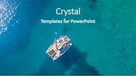  Presentation with bird eye view - Presentation design with eye view water sport theme background and a ocean colored foreground