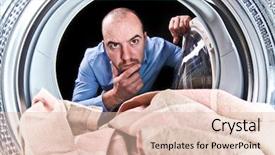  Presentation with china clothes washing machine - Amazing slide set having eye washer - portrait of man view backdrop and a lemonade colored foreground