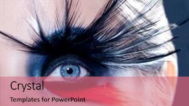  Presentation with dark vampire mouth makeup fashion - Colorful slides enhanced with eye with fashion makeup bird backdrop and a coral colored foreground