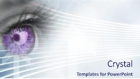  Presentation with iris - Amazing PPT layouts having eye with purple iris backdrop and a sky blue colored foreground